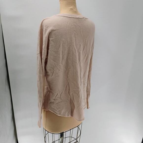VINCE Beige Wool/Cashmere Sweater W/Silk Sheath Crew Neck Women's Size S - Picture 8 of 13